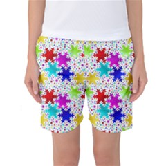 Snowflake Pattern Repeated Women s Basketball Shorts by Amaryn4rt