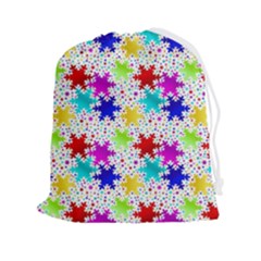 Snowflake Pattern Repeated Drawstring Pouch (2xl) by Amaryn4rt