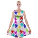 Snowflake Pattern Repeated Velvet Skater Dress View1