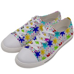 Snowflake Pattern Repeated Women s Low Top Canvas Sneakers by Amaryn4rt