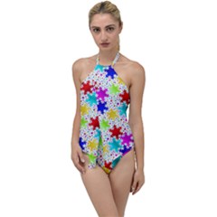 Snowflake Pattern Repeated Go With The Flow One Piece Swimsuit by Amaryn4rt