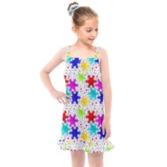 Snowflake Pattern Repeated Kids  Overall Dress by Amaryn4rt