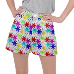 Snowflake Pattern Repeated Women s Ripstop Shorts by Amaryn4rt