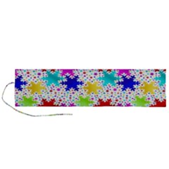 Snowflake Pattern Repeated Roll Up Canvas Pencil Holder (l) by Amaryn4rt