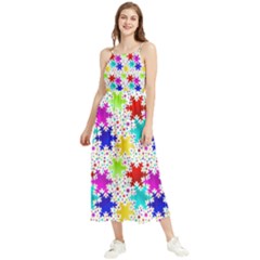 Snowflake Pattern Repeated Boho Sleeveless Summer Dress by Amaryn4rt