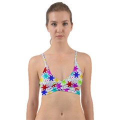 Snowflake Pattern Repeated Wrap Around Bikini Top by Amaryn4rt