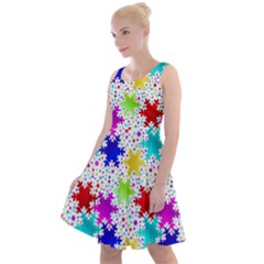 Snowflake Pattern Repeated Knee Length Skater Dress by Amaryn4rt