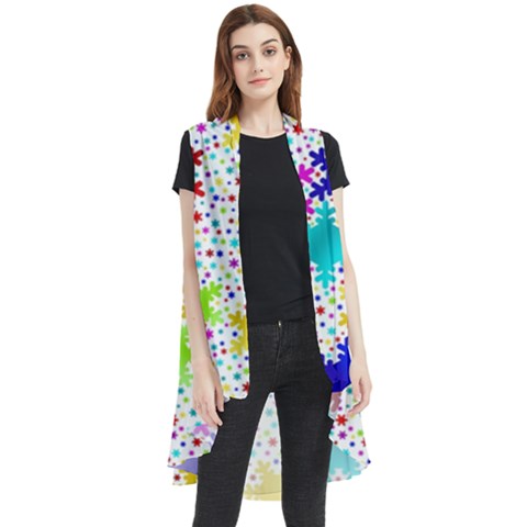 Snowflake Pattern Repeated Sleeveless Chiffon Waistcoat Shirt by Amaryn4rt