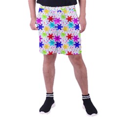 Snowflake Pattern Repeated Men s Pocket Shorts by Amaryn4rt