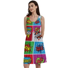 Pop Art Comic Vector Speech Cartoon Bubbles Popart Style With Humor Text Boom Bang Bubbling Expressi Classic Skater Dress by Amaryn4rt