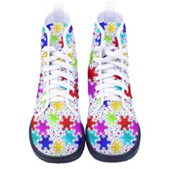 Snowflake Pattern Repeated Men s High-top Canvas Sneakers by Amaryn4rt