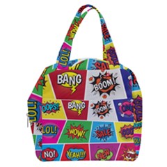 Pop Art Comic Vector Speech Cartoon Bubbles Popart Style With Humor Text Boom Bang Bubbling Expressi Boxy Hand Bag by Amaryn4rt