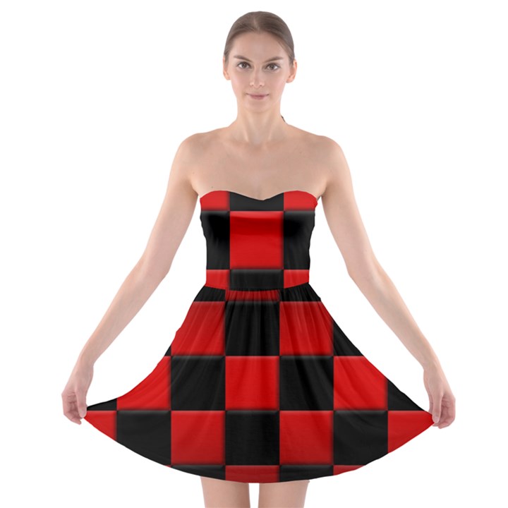 Black And Red Backgrounds- Strapless Bra Top Dress