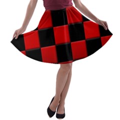 Black And Red Backgrounds- A-line Skater Skirt by Amaryn4rt