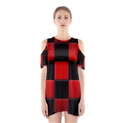 Black And Red Backgrounds- Shoulder Cutout One Piece Dress by Amaryn4rt