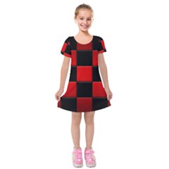 Black And Red Backgrounds- Kids  Short Sleeve Velvet Dress by Amaryn4rt