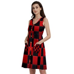 Black And Red Backgrounds- Sleeveless Dress With Pocket by Amaryn4rt