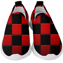 Black And Red Backgrounds- Kids  Slip On Sneakers by Amaryn4rt