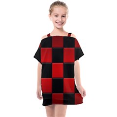 Black And Red Backgrounds- Kids  One Piece Chiffon Dress by Amaryn4rt