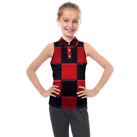 Black And Red Backgrounds- Kids  Sleeveless Polo T-shirt by Amaryn4rt