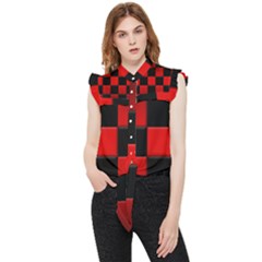 Black And Red Backgrounds- Frill Detail Shirt by Amaryn4rt