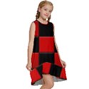 Black And Red Backgrounds- Kids  Frill Swing Dress View3