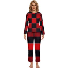 Black And Red Backgrounds- Womens  Long Sleeve Lightweight Pajamas Set by Amaryn4rt