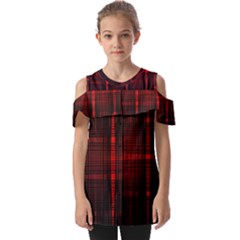 Black And Red Backgrounds Fold Over Open Sleeve Top by Amaryn4rt