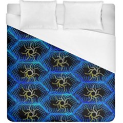 Blue Bee Hive Pattern Duvet Cover (king Size) by Amaryn4rt