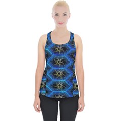 Blue Bee Hive Pattern Piece Up Tank Top by Amaryn4rt