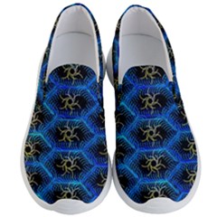 Blue Bee Hive Pattern Men s Lightweight Slip Ons by Amaryn4rt