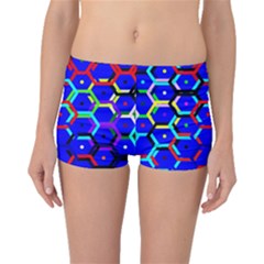 Blue Bee Hive Pattern Boyleg Bikini Bottoms by Amaryn4rt