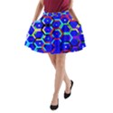 Blue Bee Hive Pattern A-Line Pocket Skirt View1