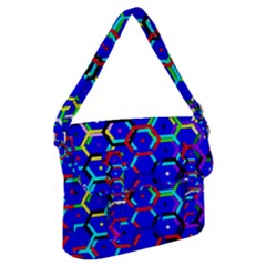 Blue Bee Hive Pattern Buckle Messenger Bag by Amaryn4rt