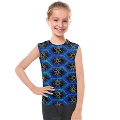 Blue Bee Hive Pattern Kids  Mesh Tank Top by Amaryn4rt