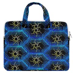 Blue Bee Hive Pattern Macbook Pro 13  Double Pocket Laptop Bag by Amaryn4rt