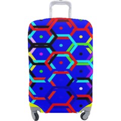 Blue Bee Hive Pattern Luggage Cover (large) by Amaryn4rt