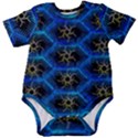 Blue Bee Hive Pattern Baby Short Sleeve Bodysuit View1