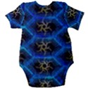 Blue Bee Hive Pattern Baby Short Sleeve Bodysuit View2