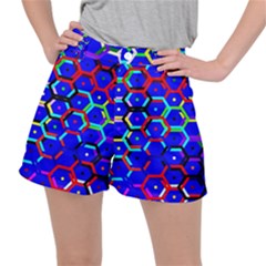 Blue Bee Hive Pattern Women s Ripstop Shorts by Amaryn4rt