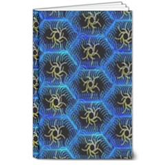 Blue Bee Hive Pattern 8  X 10  Hardcover Notebook by Amaryn4rt