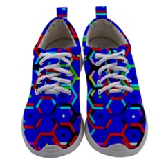 Blue Bee Hive Pattern Women Athletic Shoes