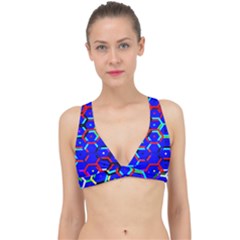 Blue Bee Hive Pattern Classic Banded Bikini Top by Amaryn4rt