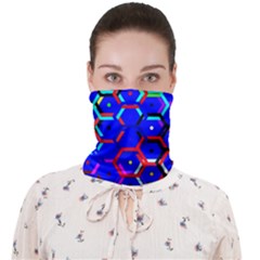 Blue Bee Hive Pattern Face Covering Bandana (adult) by Amaryn4rt