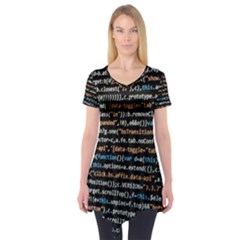 Close Up Code Coding Computer Short Sleeve Tunic  by Amaryn4rt