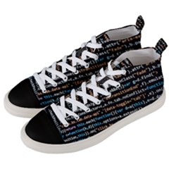 Close Up Code Coding Computer Men s Mid-top Canvas Sneakers by Amaryn4rt