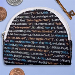 Close Up Code Coding Computer Horseshoe Style Canvas Pouch by Amaryn4rt