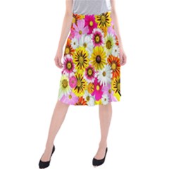 Flowers Blossom Bloom Nature Plant Midi Beach Skirt by Amaryn4rt