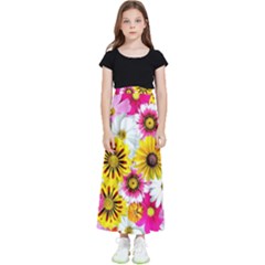 Flowers Blossom Bloom Nature Plant Kids  Flared Maxi Skirt by Amaryn4rt