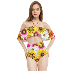 Flowers Blossom Bloom Nature Plant Halter Flowy Bikini Set  by Amaryn4rt